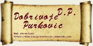 Dobrivoje Purković vizit kartica
